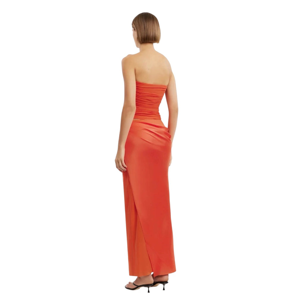 Significant Other Brianna Persimmon Satin Maxi Skirt Orange Size 4