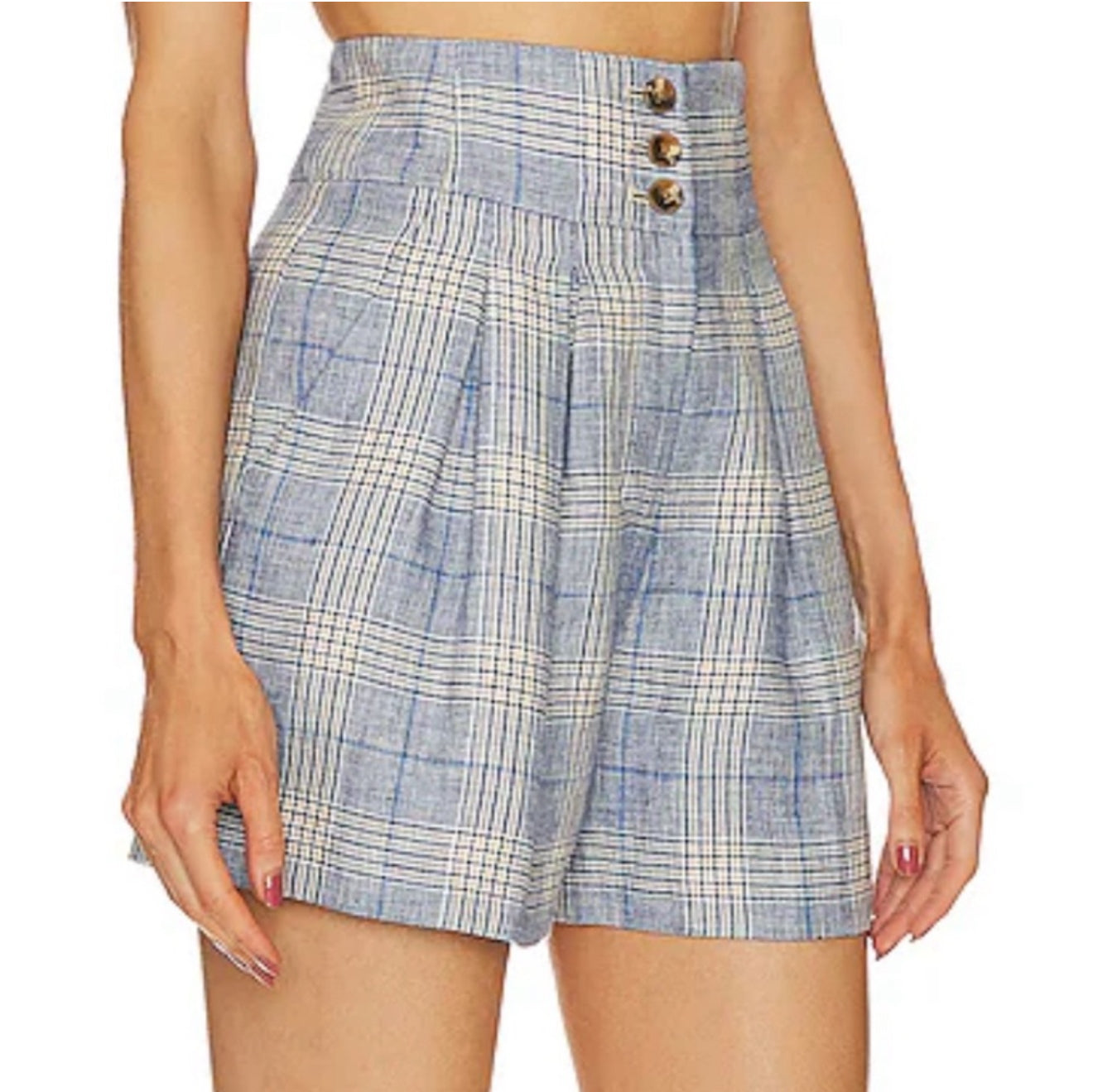 VERONICA BEARD Alicia Wool Bend Short in Blue Multi Sz 4 $378