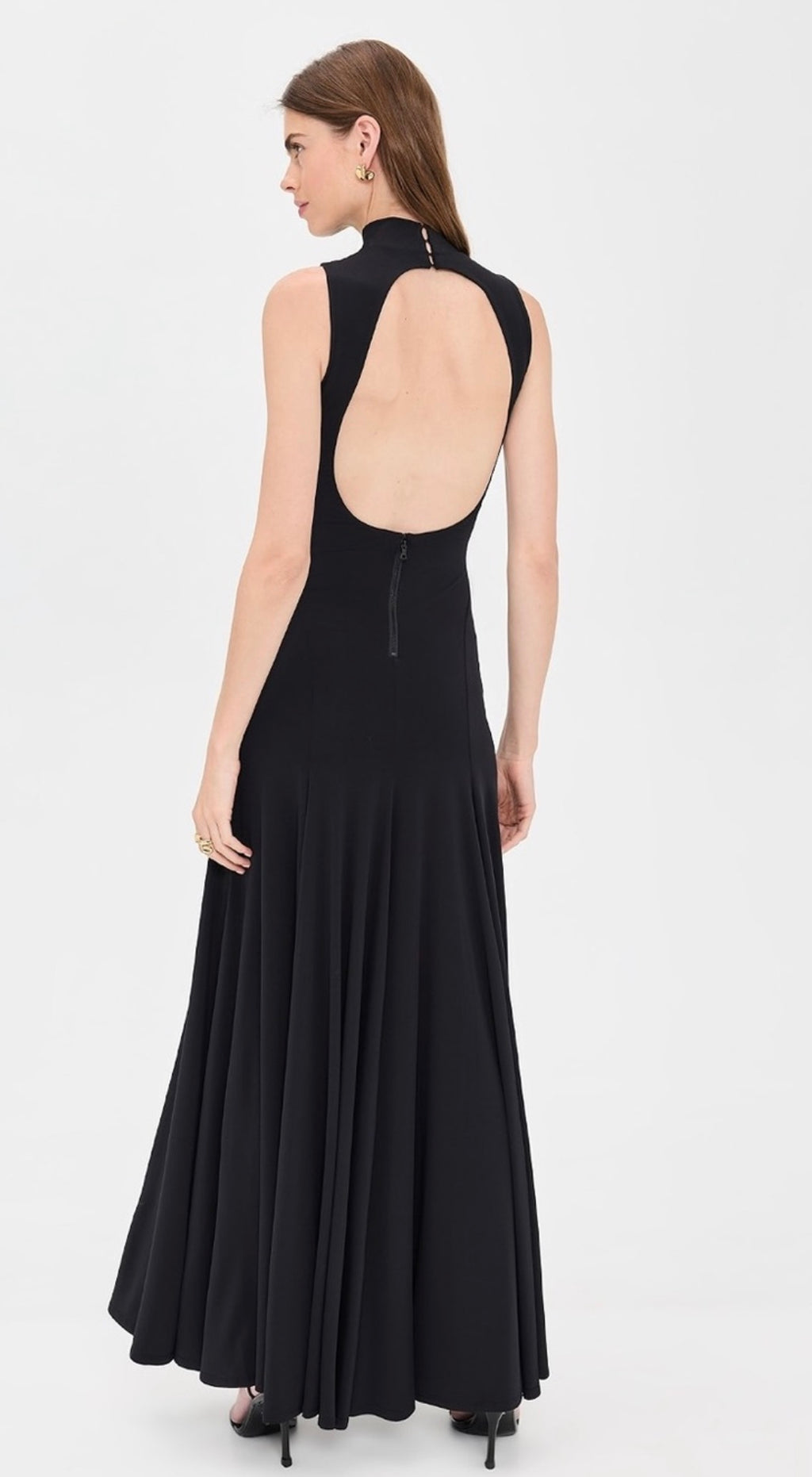 Alice + Olivia Augusta Open Back Sleeveless Maxi Dress Black Size 8