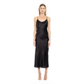MOTHER OF ALL Kelly Stretch Silk Slipdress In Black
