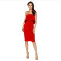 LIKELY Strapless Ruffle Driggs Dress in Scarlet Red Sz 8