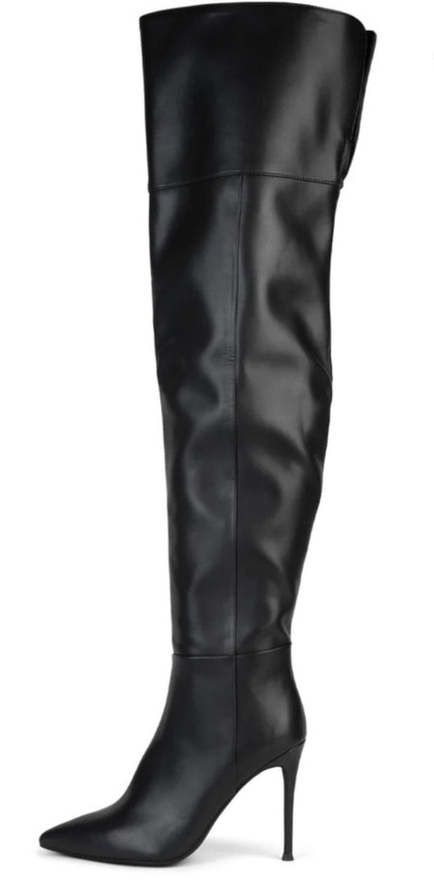 Jeffrey Campbell Pillar Over the Knee Black Stiletto Boot Sz 5.5 $270