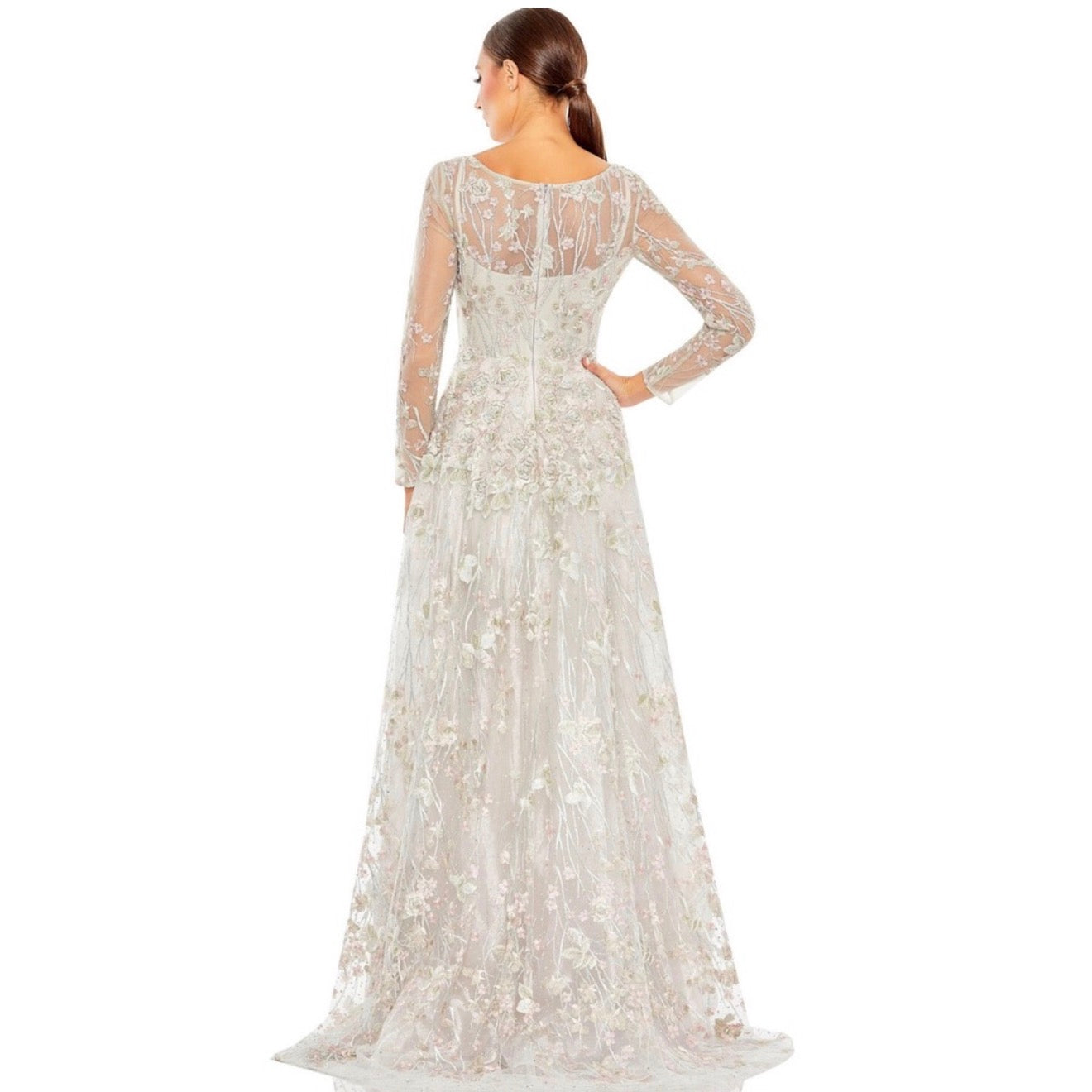 Mac Duggal 20402 Pastel Multi Embroidered Beaded Mesh Gown
Size 6
