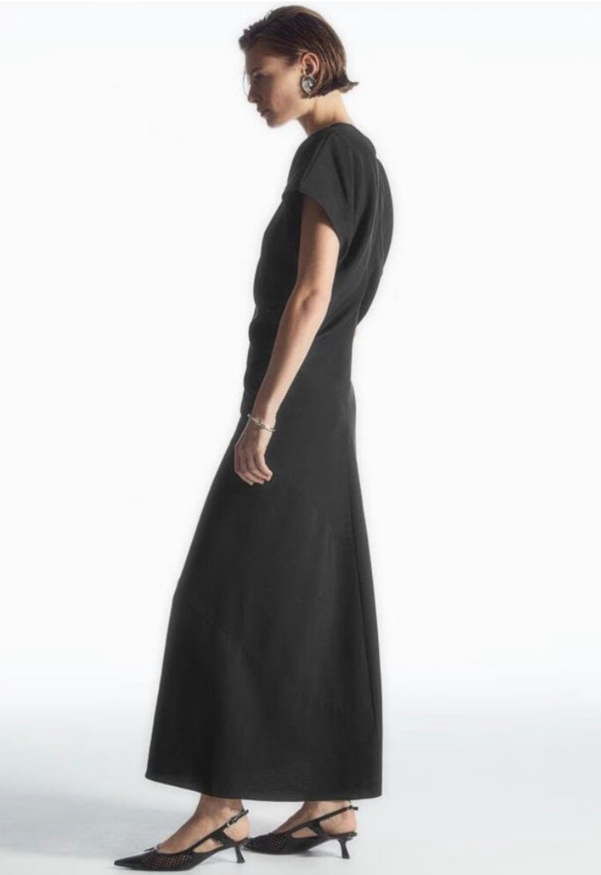 COS Spiral Seam Maxi Dress Black Size 6