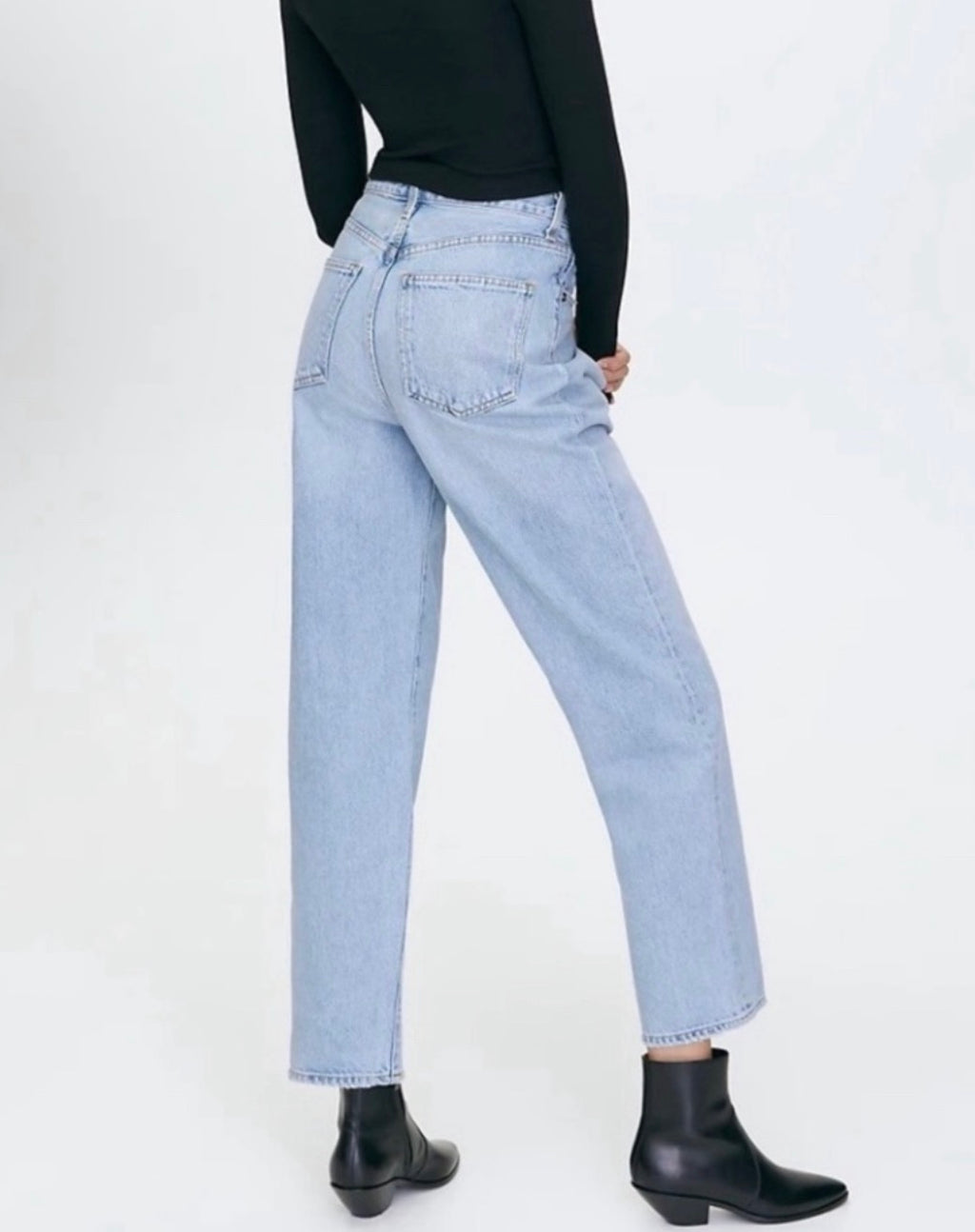 AGOLDE High Rise Fold
Waistband Jeans Denim Sz 25