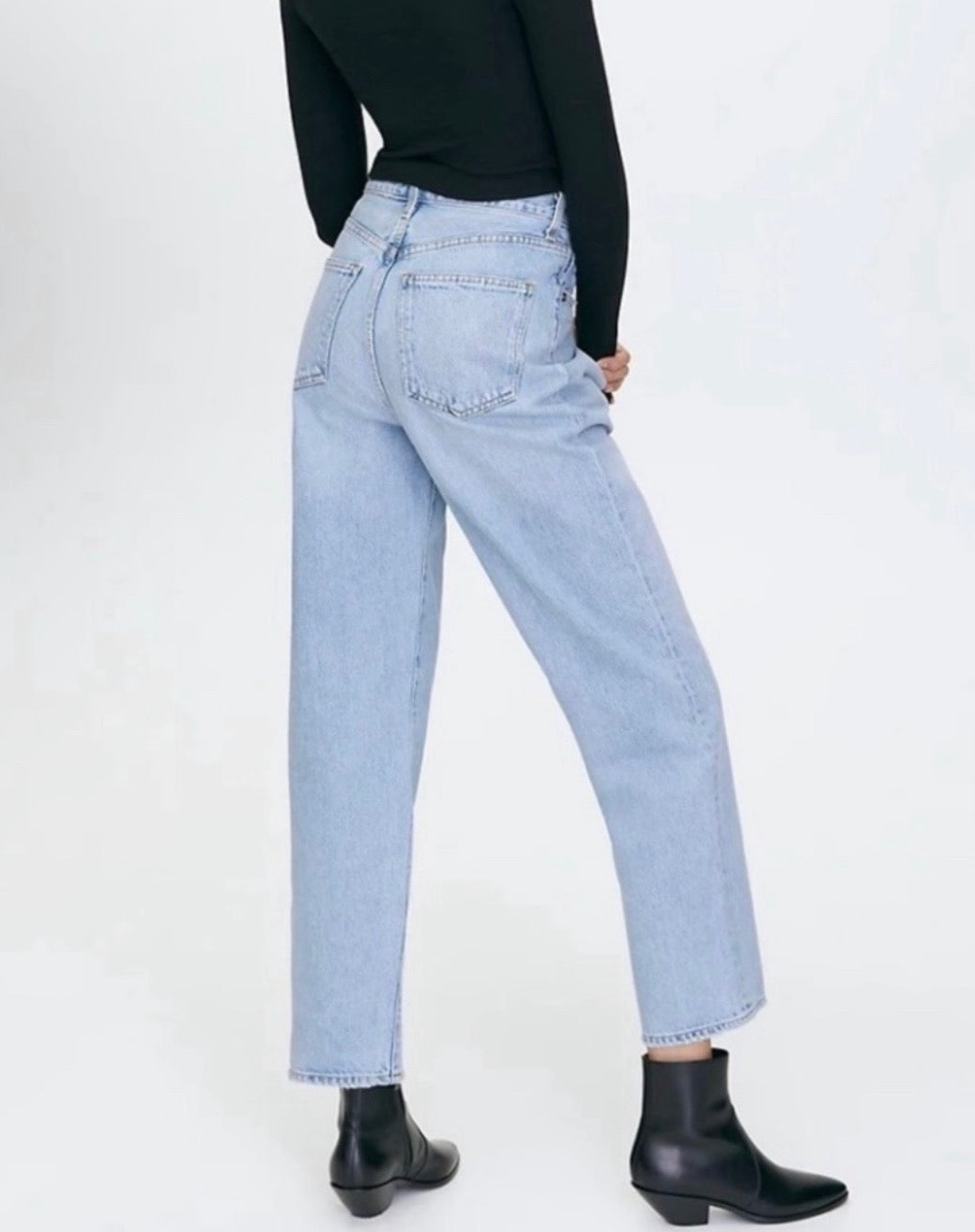 AGOLDE High Rise Fold
Waistband Jeans Denim Sz 25