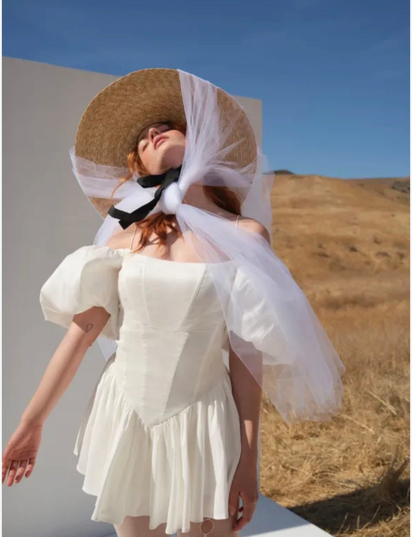 For Love & Lemons Mia Puff Sleeve
Mini Dress Bridal Sz XXS $605