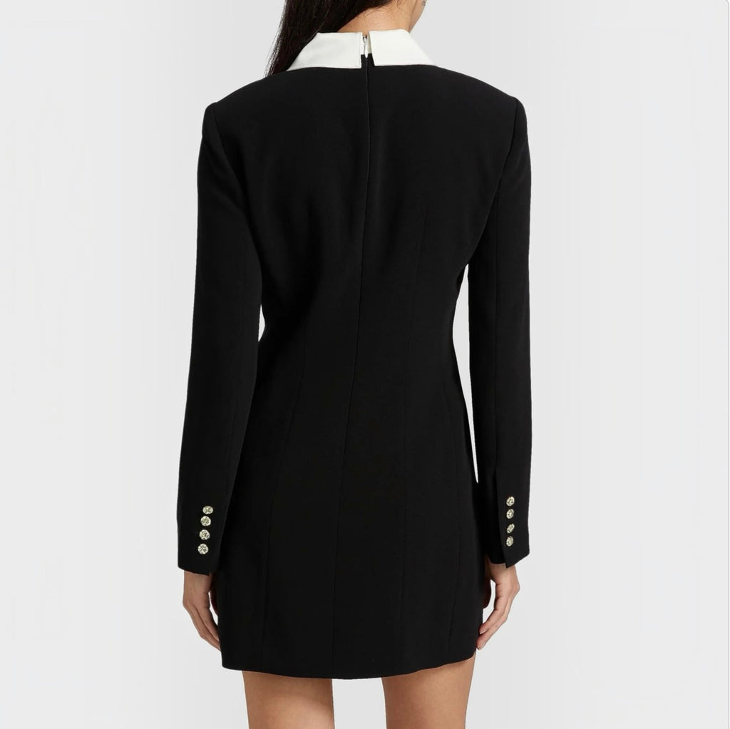 CINQ À SEPT Sheryl Crystal-Embellished Shirtdress Black/Ivory Size 8