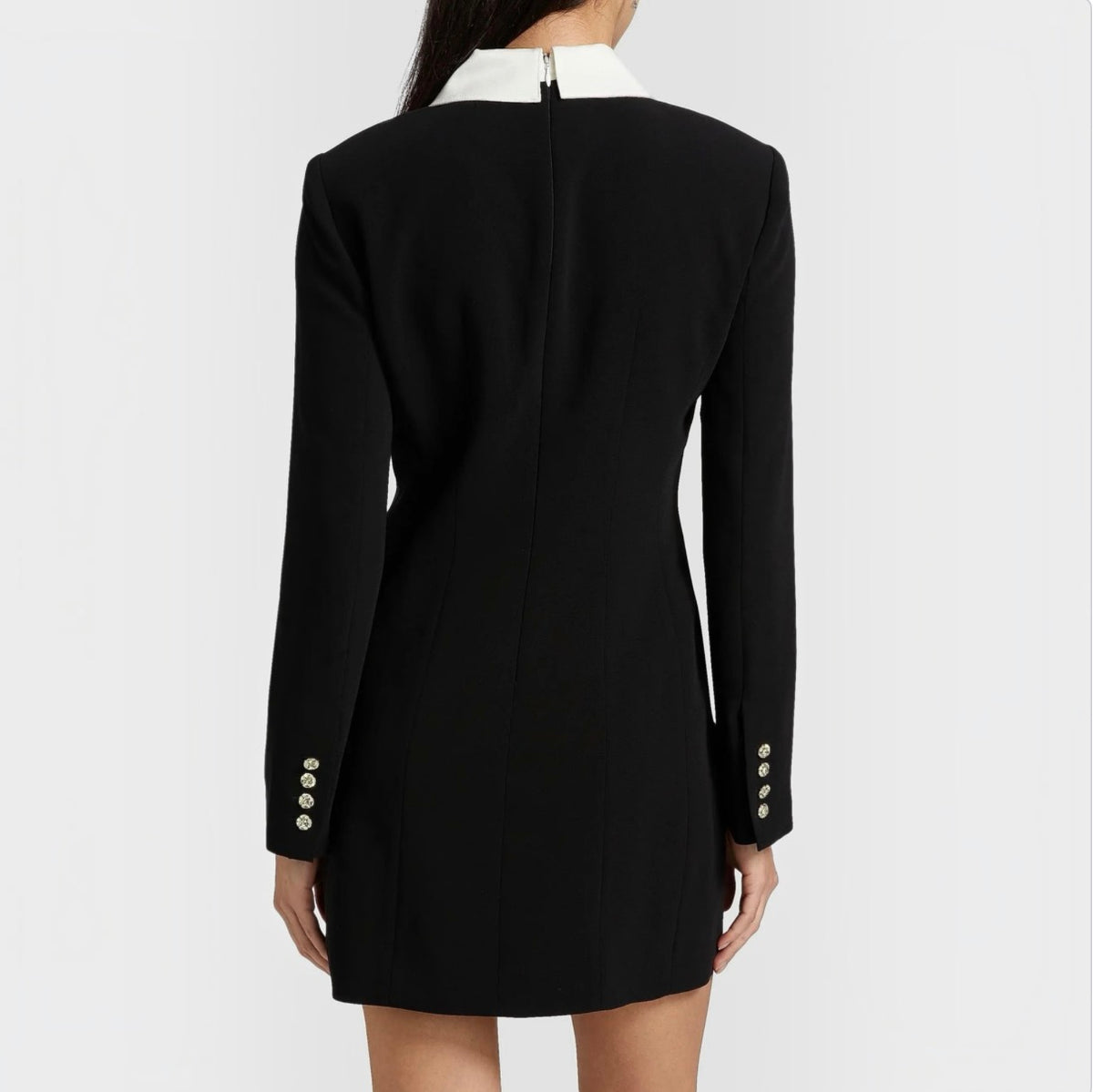 CINQ À SEPT Sheryl Crystal-Embellished Shirtdress Black/Ivory Size 8
