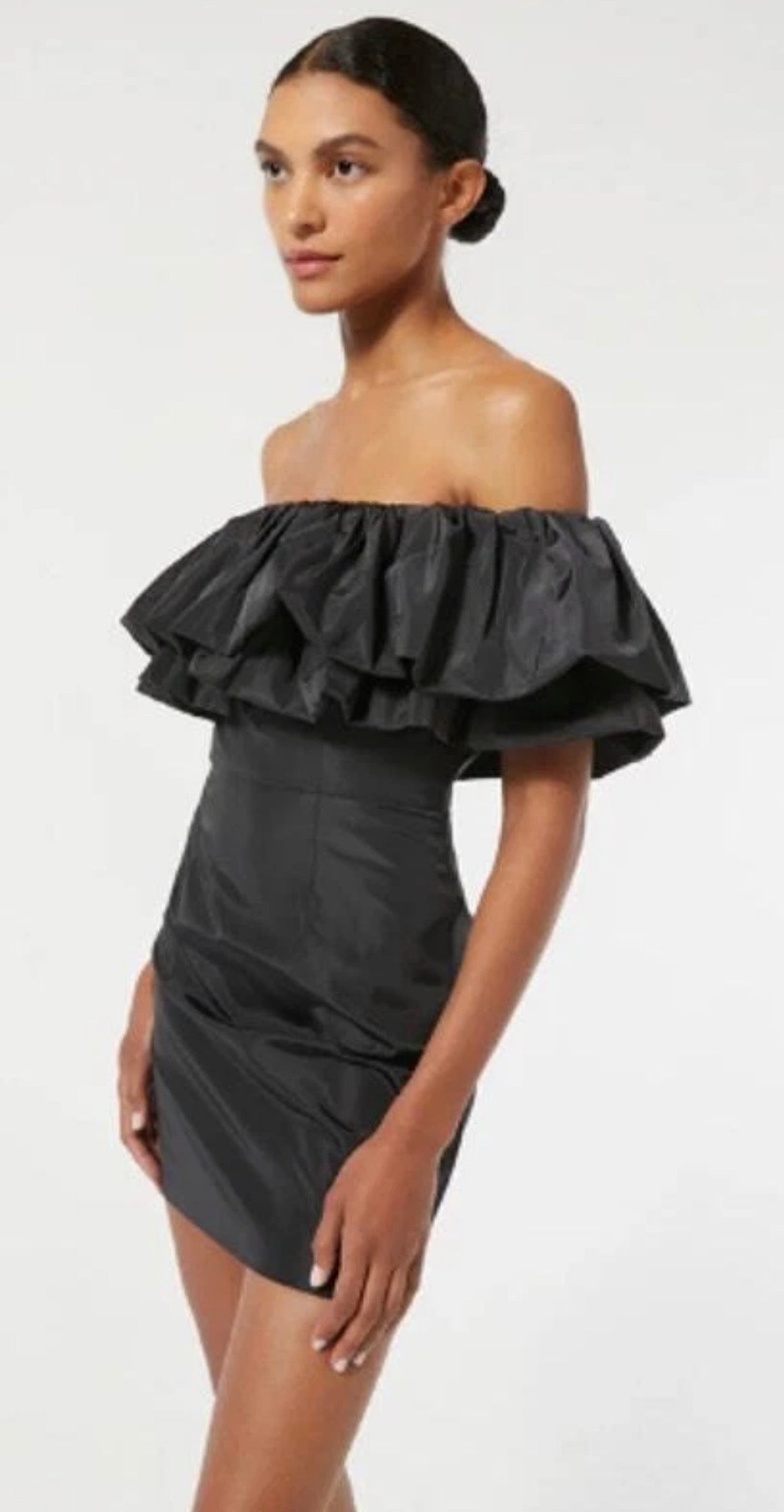 Rhode Resort Black Vivi off the Shoulder ruffle Mini Dress sz 10 $575