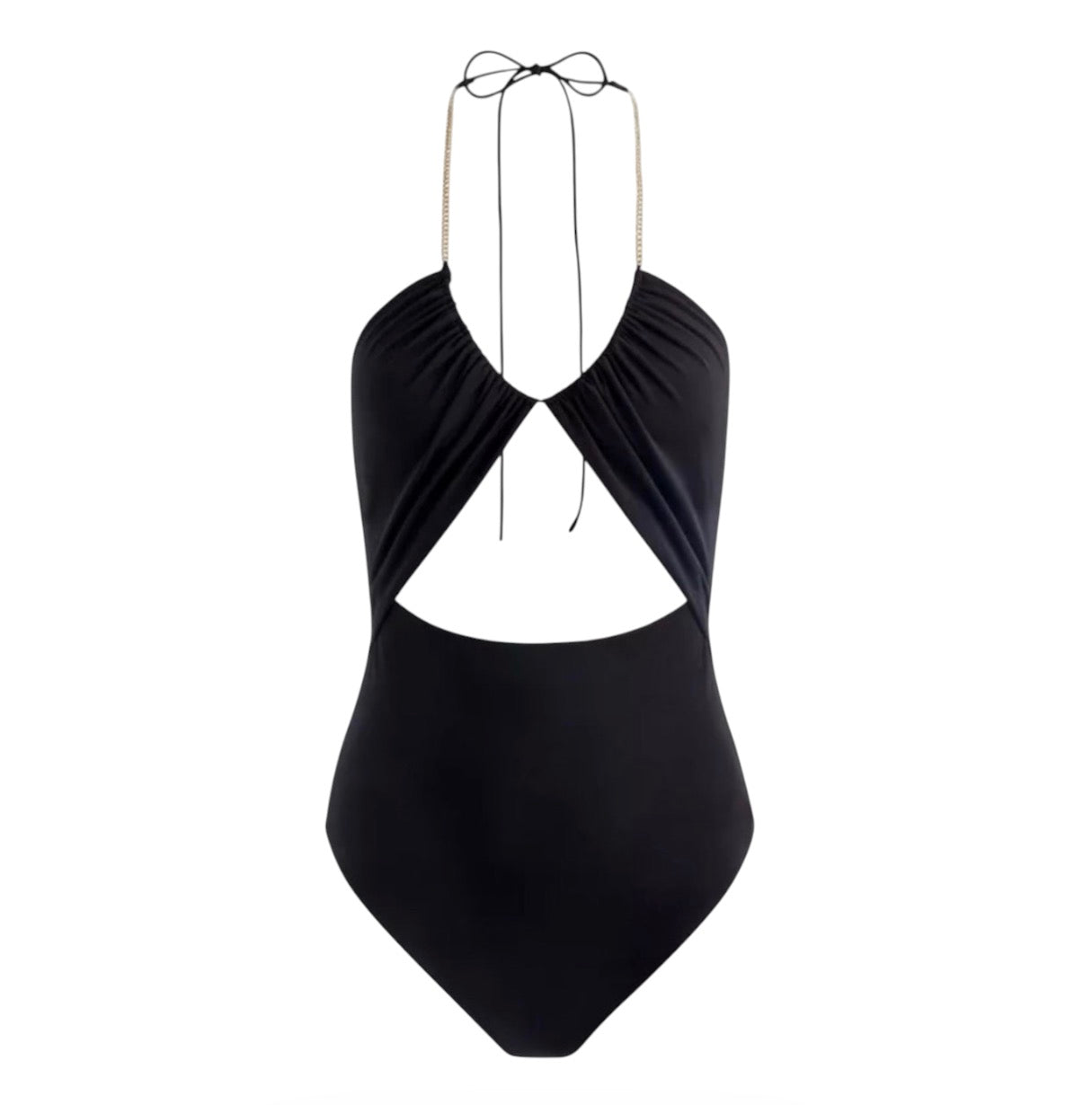 Alice + Olivia Sariya Cutout Black Bodysuit Chain Neck Medium