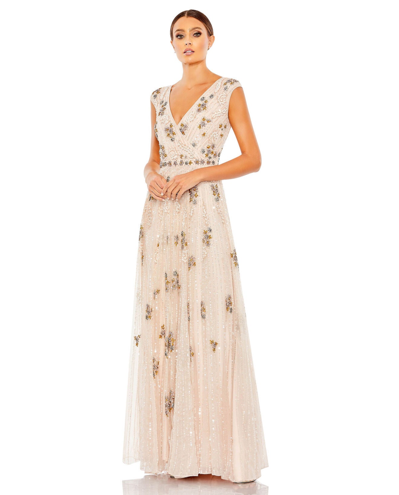 Mac Duggal 93575 Cap Sleeve
Embellished Dress in Blush Sz 6 $998