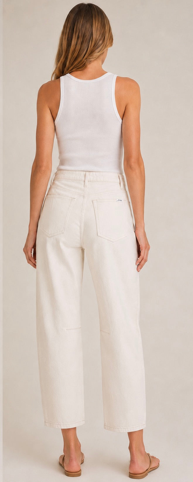 Joe’s Jeans Barrel Leg Ecru Jean Size 27 NWT High Waist Ankle $228
