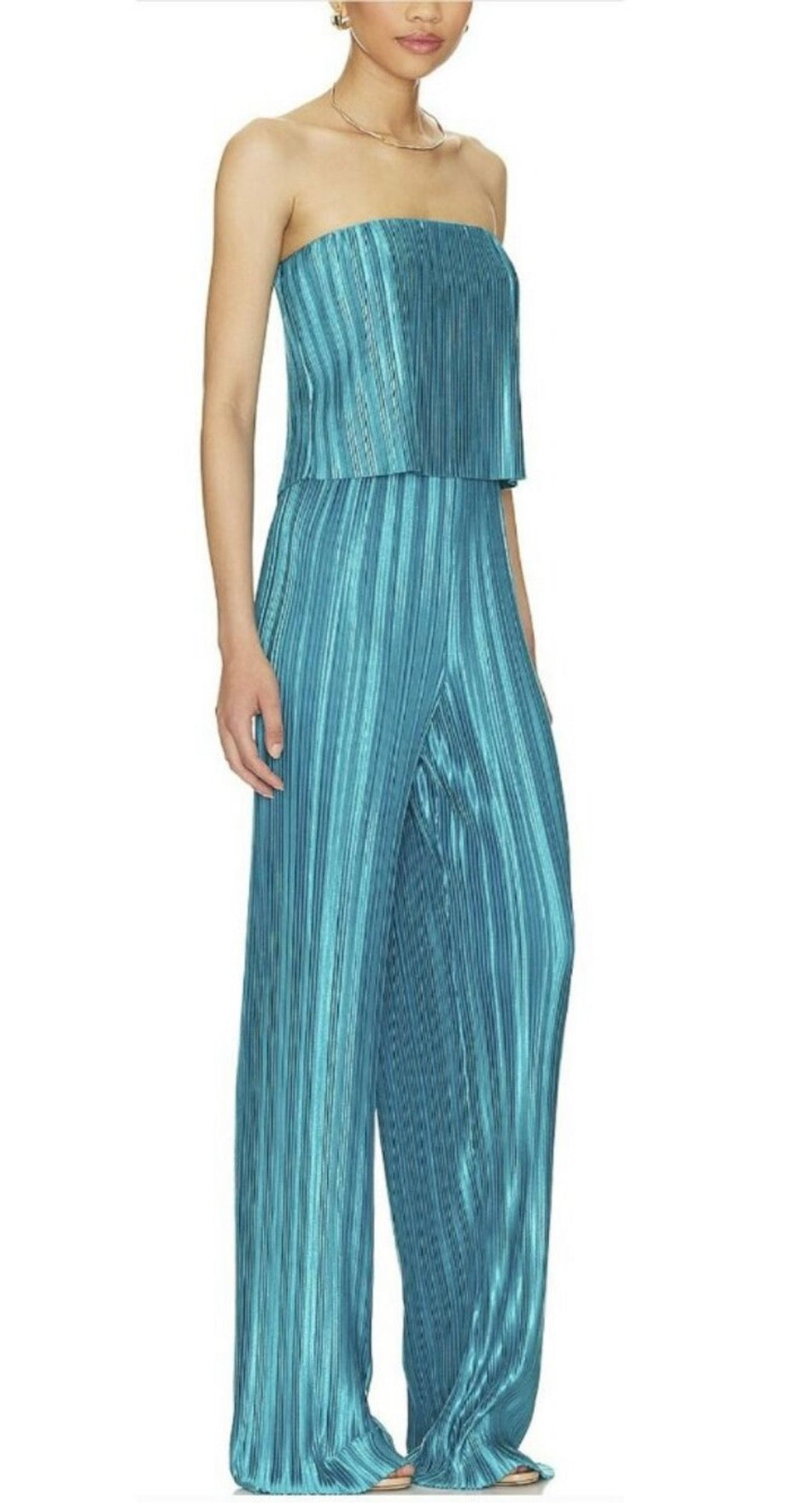 Amanda Uprichard Collina Jumpsuit Maui Pleated Strapless XS $260