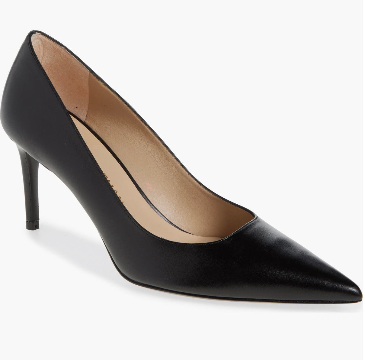 Stuart Weitzman 'Stuart Power 75 Pointed Toe Pump in Black Sz 7AA $495