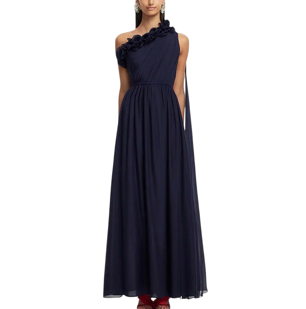 LEO LIN Jenni One Shoulder Maxi Dress Indigo US 2/AU 6
