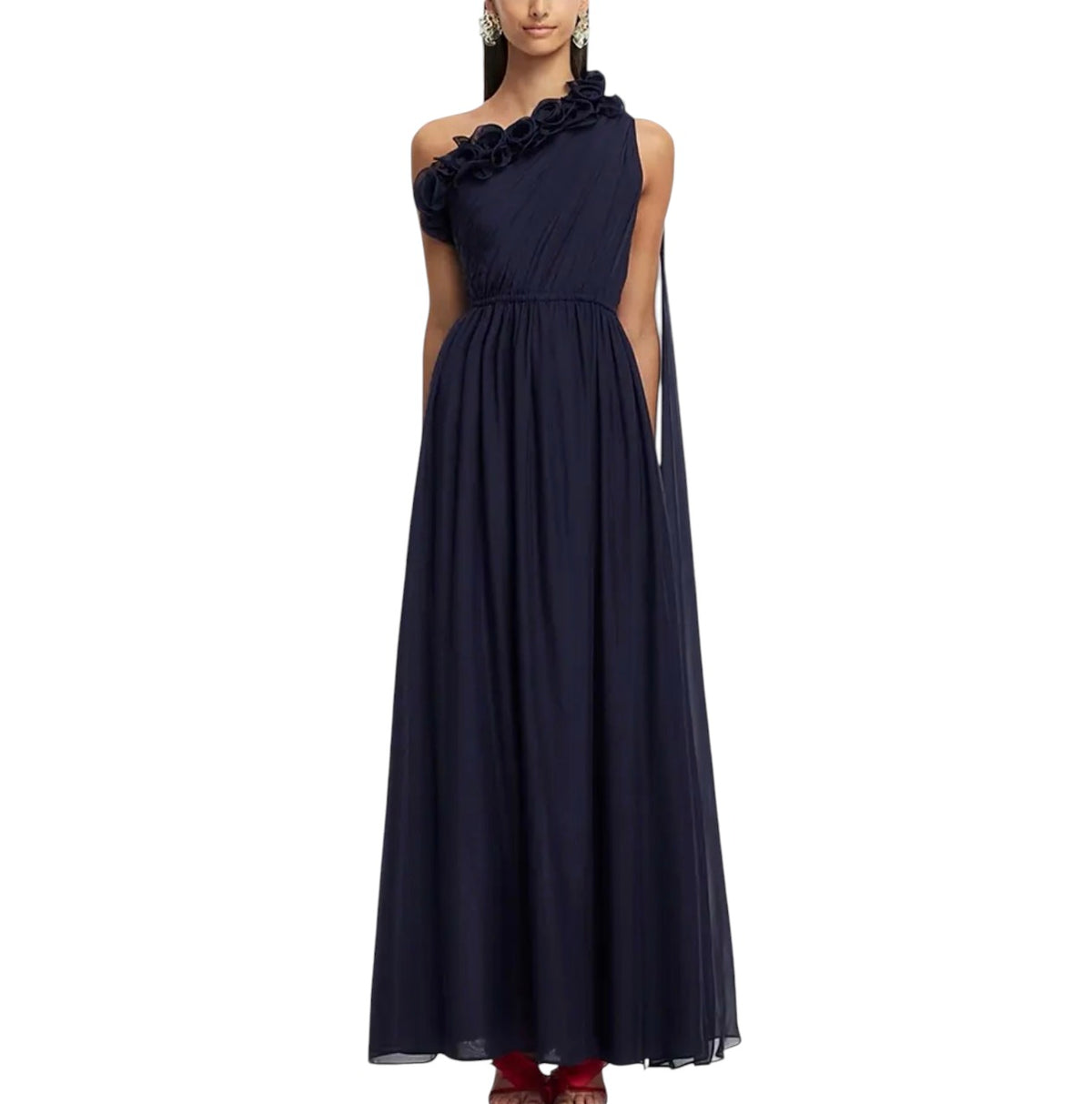 LEO LIN Jenni One Shoulder Maxi Dress Indigo US 2/AU 6