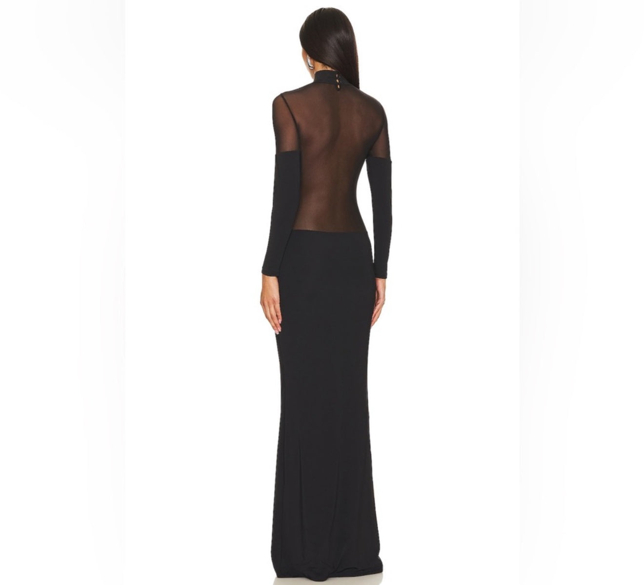 Ser.o.ya Kaya Mesh Cut Out Maxi Dress Black Sz Large $328