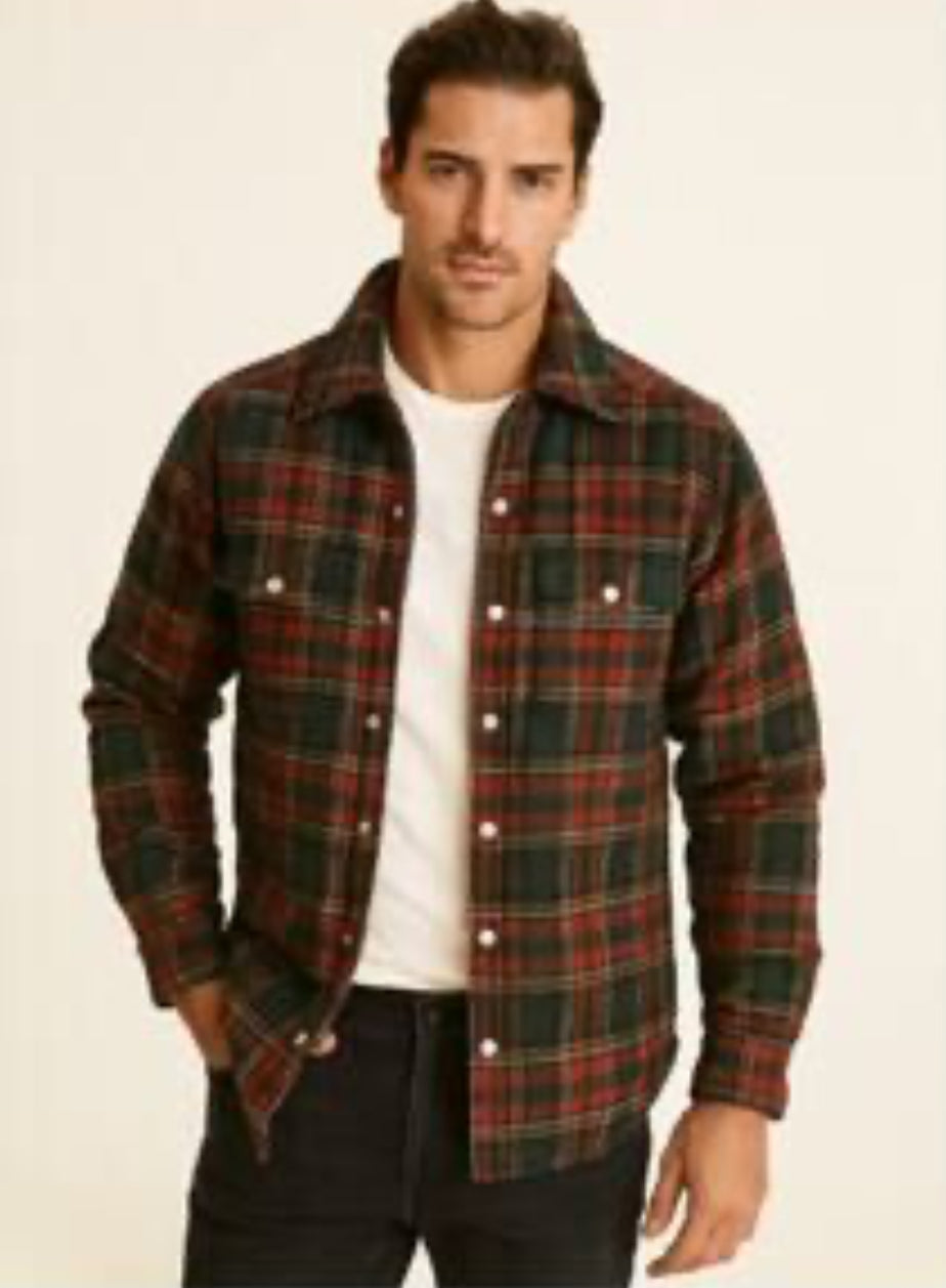 Todd Snyder Quilted Wool Blend Plaid Shirt Jacket XS $598
