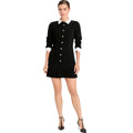 CINQ À SEPT Drapey Crepe Lucilla Dress Black/Ivory Size 4