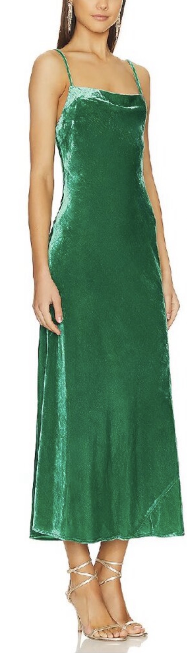 RHODE JEMIMA VELVET SLIP STYLE MAXI DRESS IN EMERALD GREEN Sz 0 $535