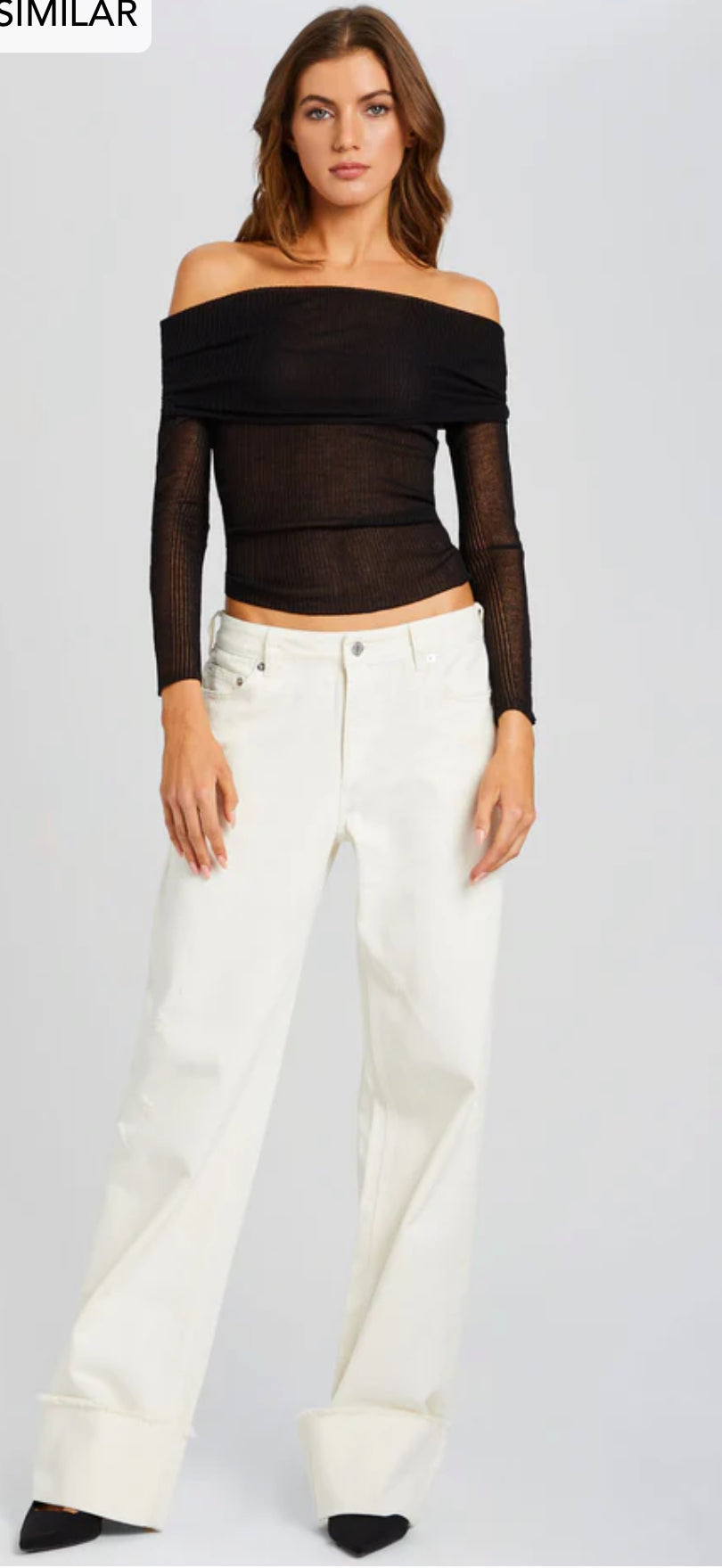SER.O.YA Margot Mid Rise Slouchy Boyfriend Cuffed Jeans Off White Sz 28
$348
