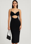 Ieena Mac Duggal 20683 Black Midi Cocktail Dress Rhinestones Sz XS $338