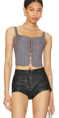 OW Collection Xen Corset Top in Dark Grey $145