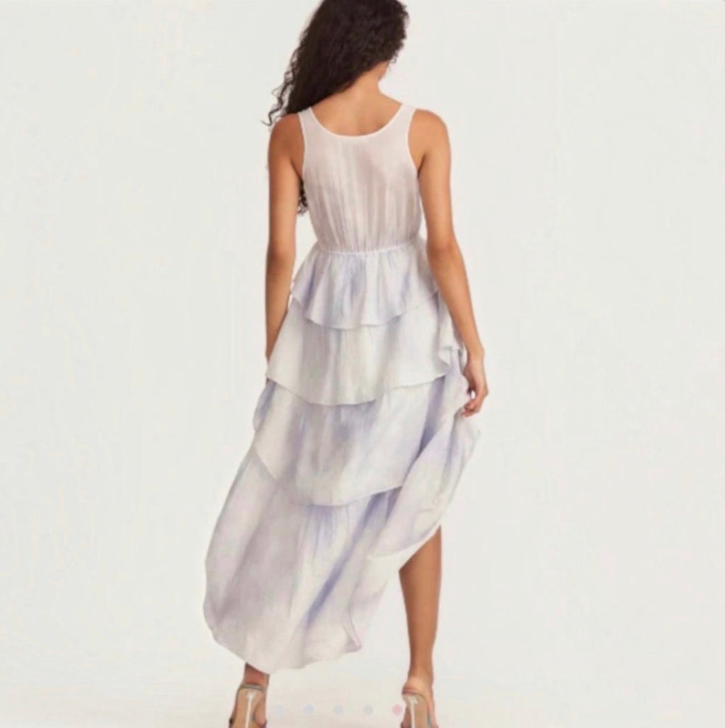 Loveshackfancy Risley Dress in Heather Blue Hand Dye Sz XS