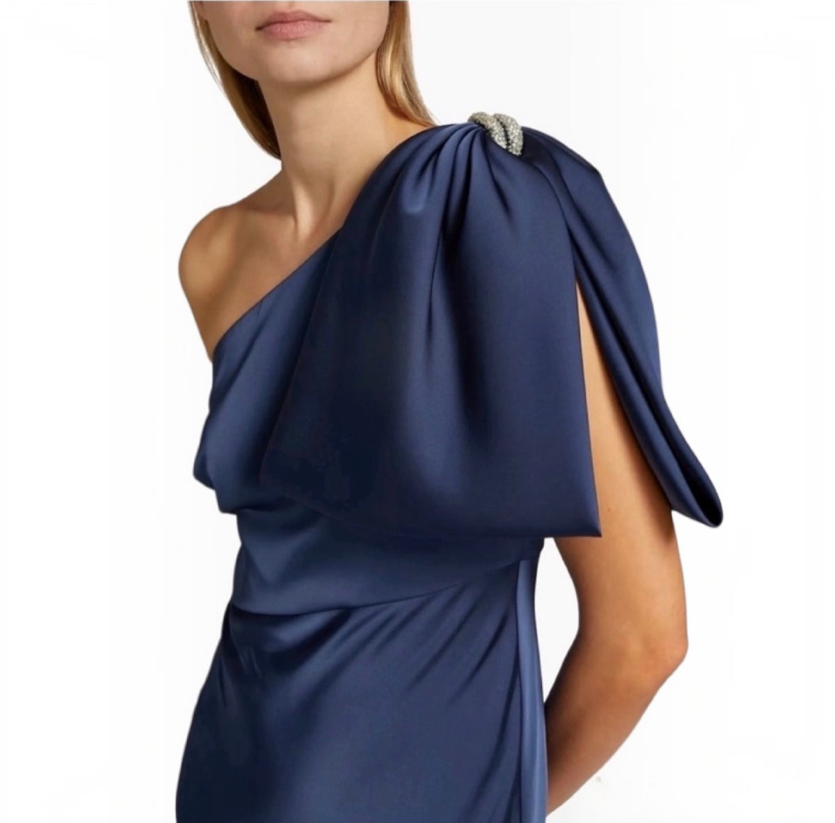 Sachin + Babi Aubrey One-Shoulder Satin Gown Washed
Indigo Sz 8