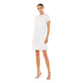 IEENA FOR MAC DUGGAL 55698 White Crystal Neckline Shift Dress Sz 4