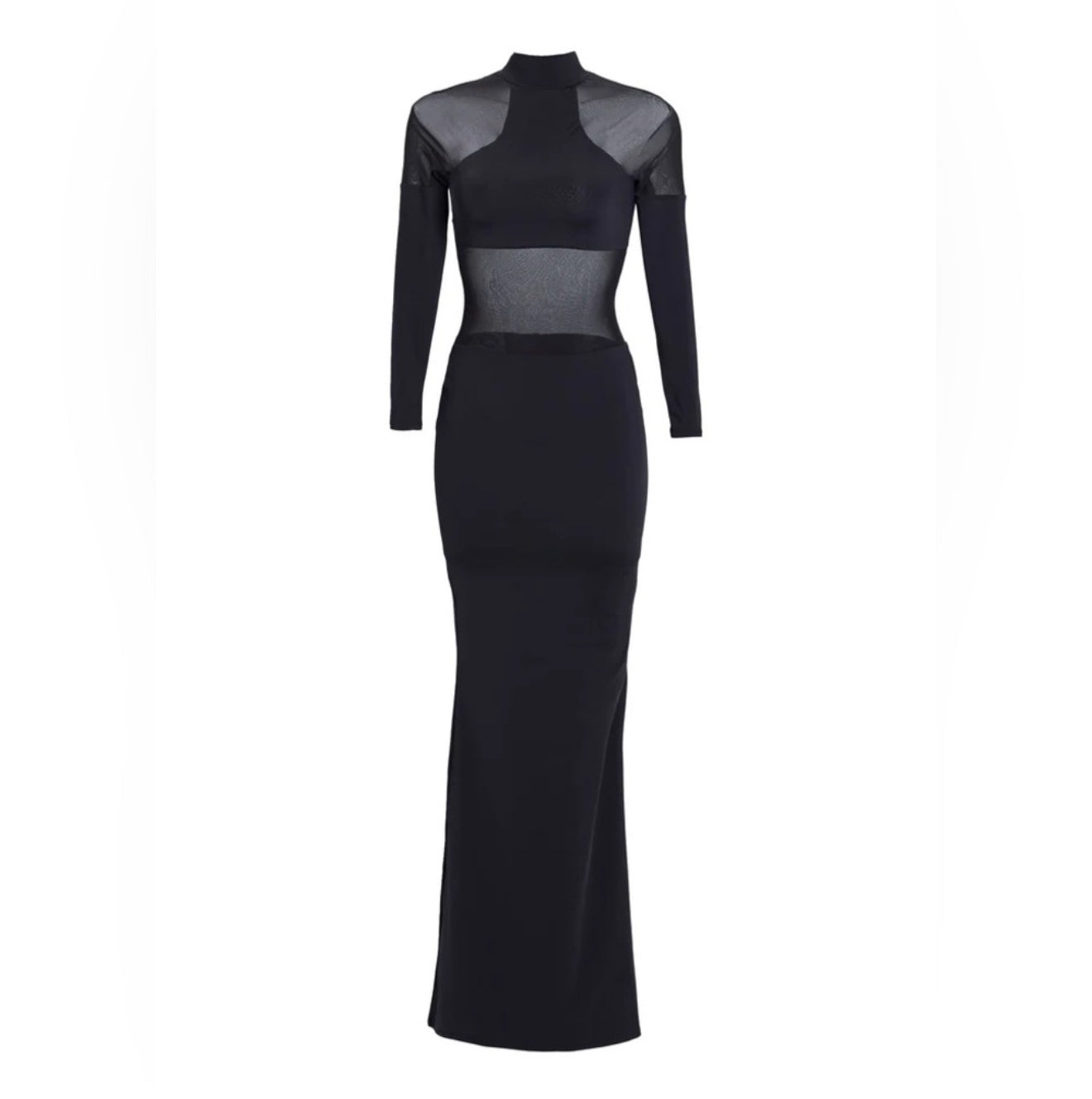 Ser.o.ya Kaya Mesh Cut Out Maxi Dress Black Sz Large $328