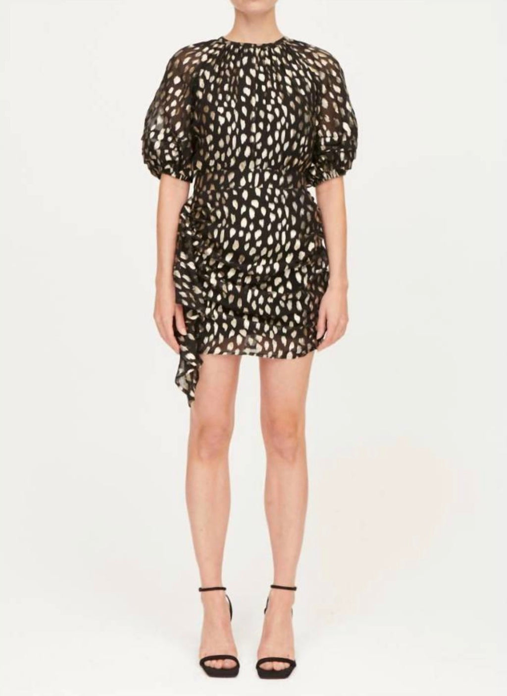 RHODE Dafina Top Black Gold Metallic Silk Blend NWT Size Small $375