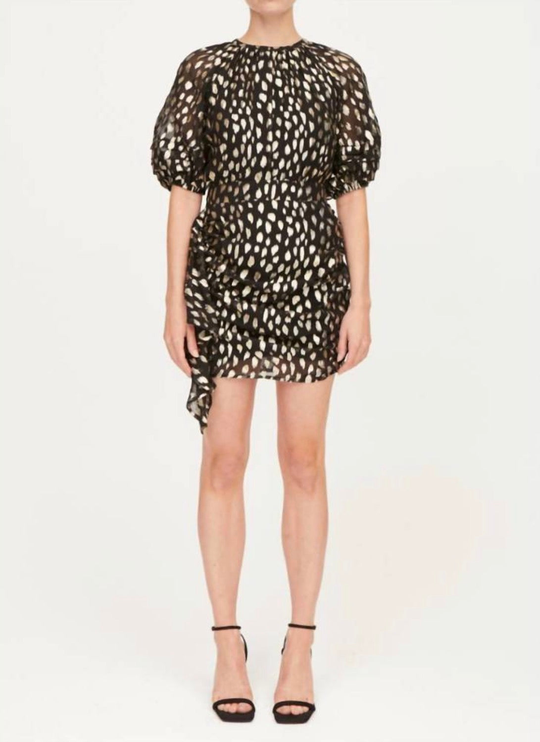 RHODE Dafina Top Black Gold Metallic Silk Blend NWT Size Small $375