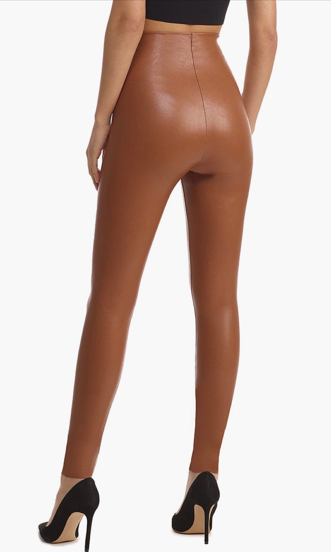Commando Control Top Faux Leather Leggings – Cocoa – Size Medium