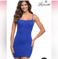 La Femme 30265 Floral-Lace
Tight Mini Cocktail Dress Royal Blur
Sz 6 $298