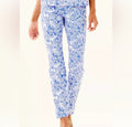 Lilly Pulitzer Kelly Skinny Ankle Pant in Costal Blue Fancy Feet Sz 0 $148