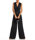Ramy Brook Katelyn Ruffle Satin Jumpsuit in Black sz 2 $545