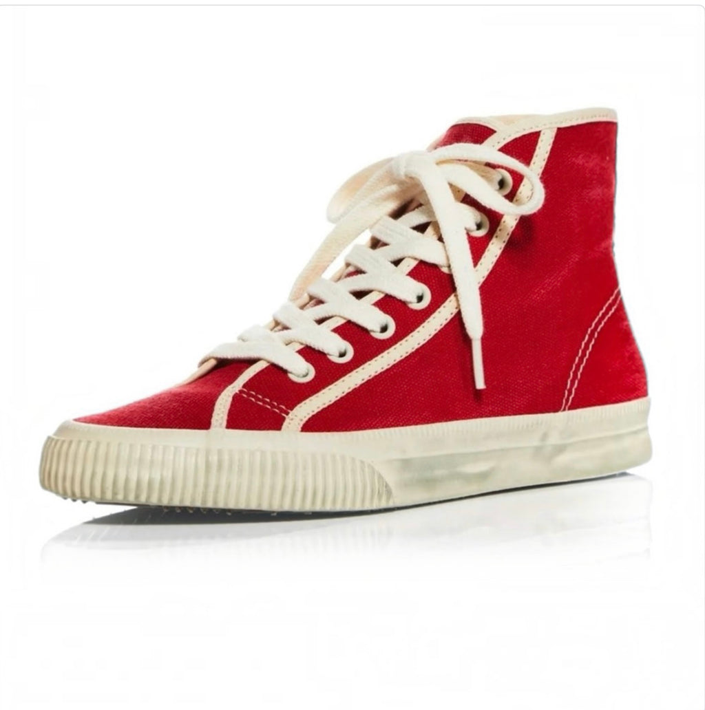 Re/Done Women's 90's High Top Sneakers Red Sz 37 US 7