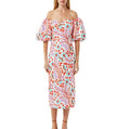 RHODE KARIMA OFF THE SHOULDER LINEN DRESS IN LAGO VINE PRINT SIZE 2 $525