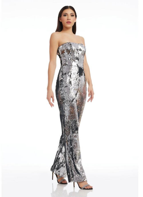 Dress the Population
Andy Sequin
Strapless Jumpsuit Silver Sz XXS $316