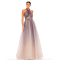 Mac Duggal 20376 Charcoal Ombre Glitter Halter Ballgown Gown