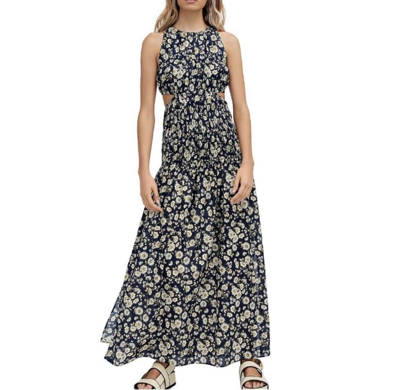 NWT Significant Other Philippa Cutout Maxi Dress Midnight Daisy Sz 8 $352
