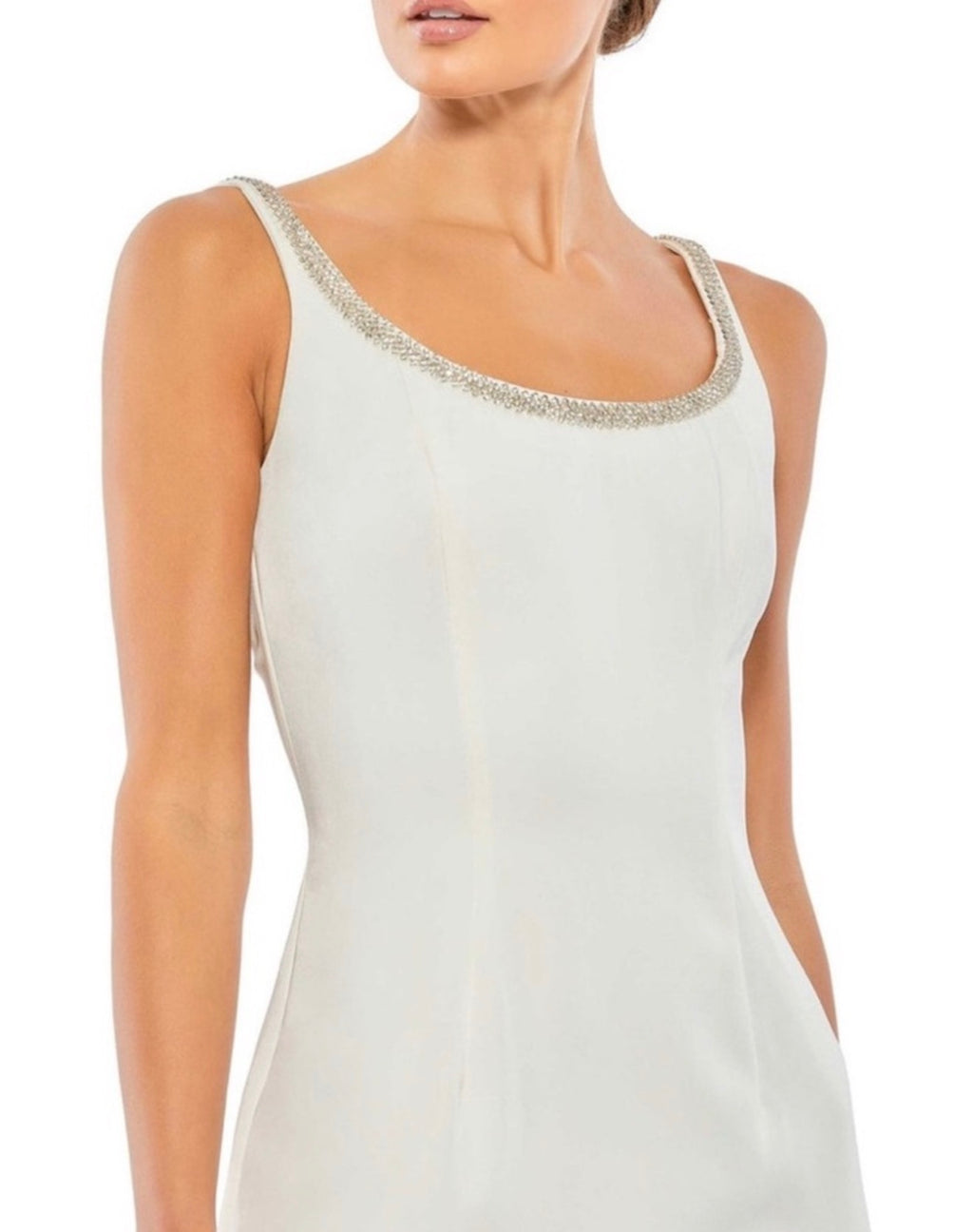 Ieena Mac Duggal Ivory Embellished Sleeveless Evening Dress 26681 Sz 2 $358
