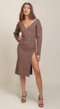 Line & Dot Rendezvous Sweater Dress in Mocha Size Small $145