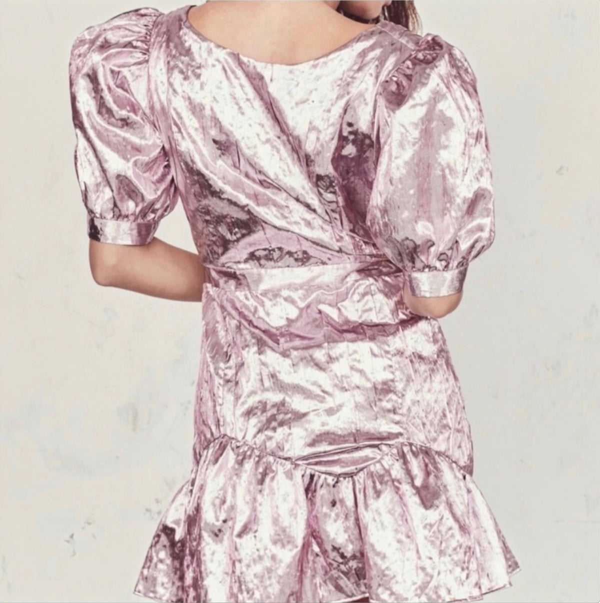 LOVESHACKFANCY Gabriella Mini Dress in Palm Beach Pink Sz Medium