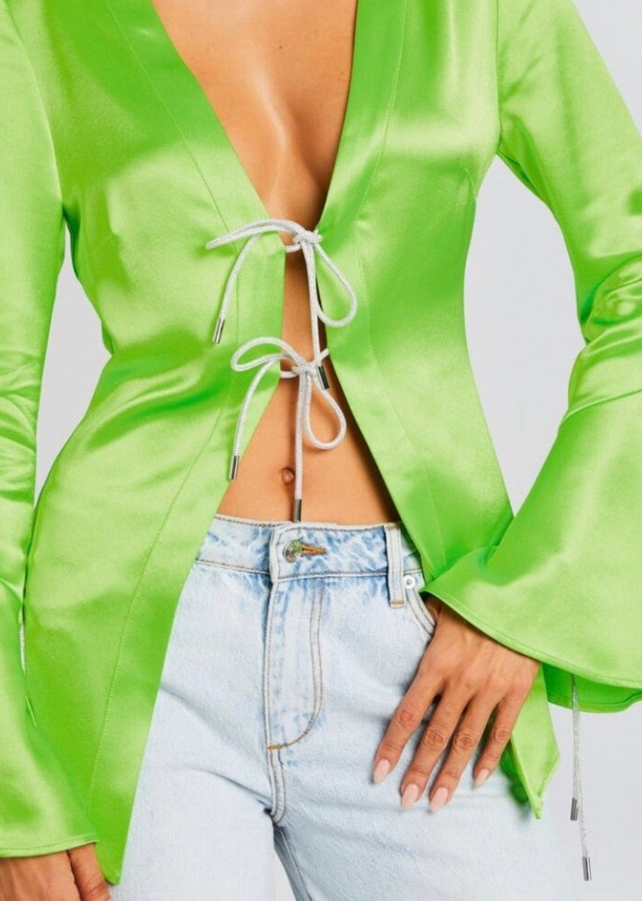 Retrofete Svea Blouse in Fresh Lime XS $398