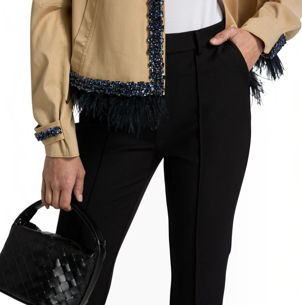 CINQ À SEPT Emmy Seamed Pants Black Size 4