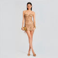 Retrofete Matilda Mini Dress in Tannin Sz Large