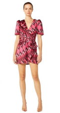 Misa Los Angeles Amina Pleated Draped Satin Mini Wrap Dress Sz Small
$325